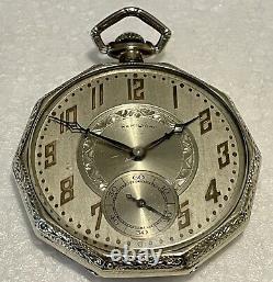 Antique Hamilton 912 Art Deco Style Pocket Watch 17 Jewels Runs! USA Made