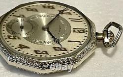 Antique Hamilton 912 Art Deco Style Pocket Watch 17 Jewels Runs! USA Made