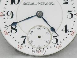 Antique Hamilton 940 21 Jewel Railroad Pocket Watch Mov't & Dial, Running