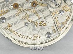 Antique Hamilton 940 21 Jewel Railroad Pocketwatch Movement & Dial, Running