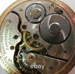 Antique Hamilton 975 16s 17j Pocket Watch 20 Year Gold Filled Hunter Case Runs