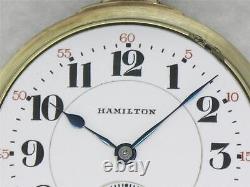 Antique Hamilton 992 Bar Over Crown Railroad Watch, 14k Gold Case, Running