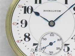 Antique Hamilton 992 Bar Over Crown Railroad Watch, 14k Gold Case, Running
