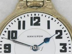 Antique Hamilton 992 Pocket Watch In Original Boc 10k Gold Fill Case, Running