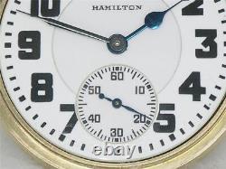 Antique Hamilton 992 Pocket Watch In Original Boc 10k Gold Fill Case, Running