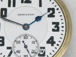 Antique Hamilton 992 Pocket Watch In Original Boc 10k Gold Fill Case, Running