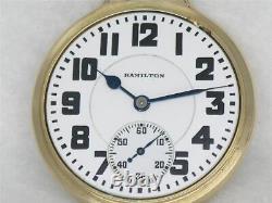 Antique Hamilton 992 Pocket Watch In Original Boc 10k Gold Fill Case, Serviced