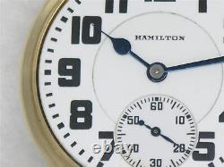 Antique Hamilton 992 Pocket Watch In Original Boc 10k Gold Fill Case, Serviced