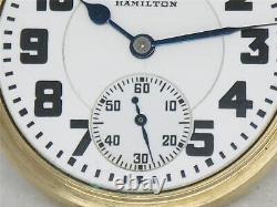 Antique Hamilton 992 Pocket Watch In Original Boc 10k Gold Fill Case, Serviced