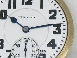 Antique Hamilton 992 Pocket Watch In Original Boc 10k Gold Fill Case, Serviced