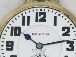 Antique Hamilton 992 Pocket Watch In Original Boc 10k Gold Fill Case, Serviced