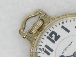 Antique Hamilton 992 Pocket Watch In Original Boc 10k Gold Fill Case, Serviced