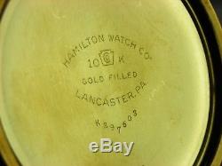 Antique Hamilton 992B 16s Rail Road pocket watch. Gold filled. 21 jewels. 1953