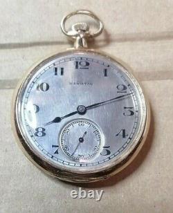 Antique Hamilton Gold Filled Pocket Watch 900 5 Adj. 19 J Size 12 Watch 1910
