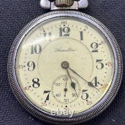 Antique Hamilton Grade 978 16s 17j 1917 Pocket Watch Runs