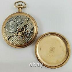 Antique Hamilton Pocket Watch 21 Jewel Model 2 Lever Set Open Face Gold Plate