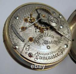Antique Hamilton Pocket Watch O/F 17 Jewels Size 18