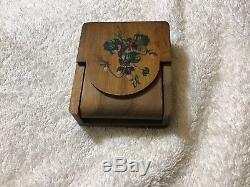 Antique Hamilton Pocket Watch Stand Holder Wood Beautiful Hand Painted