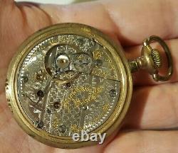 Antique Hamilton Watch Co Pocket Watch 21J 18S Runs Fine Gold Filled