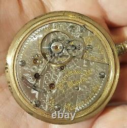 Antique Hamilton Watch Co Pocket Watch 21J 18S Runs Fine Gold Filled