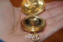 Antique Rare HAMILTON Solid 14k Yellow Gold # 900 Pocket Watch 19 Jewels & Case