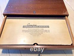 Antique Vintage GENUINE HAMILTON WATCH CO MATERIALS 2 Drawer Cabinet Case &Parts