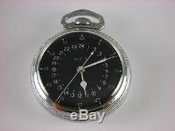 Antique all original 16s Hamilton 4992B Navigational pocket watch 1950. 22 jewel