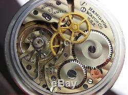 Antique all original 16s Hamilton 4992B WW2 Navigational pocket watch made 1942