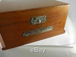 Antique all original wooden boxes for Hamilton Model 22 chronometer deck watch