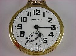 Antique original 16s Hamilton 992B Rail Road pocket watch 1946. 21 j. Very nice