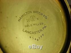 Antique original 16s Hamilton 992B Rail Road pocket watch 1946. 21j. Nice case