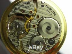 Antique original 16s Hamilton 992B Railway Special pocket watch 1962. Nice case