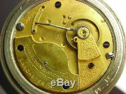 Antique rare original 18s Hamilton Model 1 pocket watch 1894. Serviced. 7j #2468