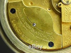 Antique rare original 18s Hamilton Model 1 pocket watch 1894. Serviced. 7j #2468