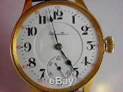 Antique very rare 1906 Hamilton 961 16s pocket watch set as a wrist watch 21j