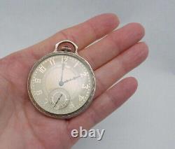 Art Deco 14K White Gold Filled Hamilton Pocket Watch Open Face 0466167 26667