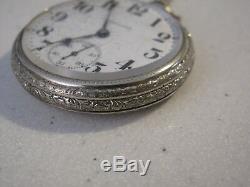 Art Deco Hamilton Pocket Watch 974 Grade 17J 14K Gold Filled Orig Velvet Box Fob