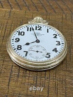 Ball Watch Co Cleveland Railroad 999P 21J 16s 1925 Pocket Watch 14k Gold Filled