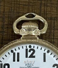 Ball Watch Co Cleveland Railroad 999P 21J 16s 1925 Pocket Watch 14k Gold Filled