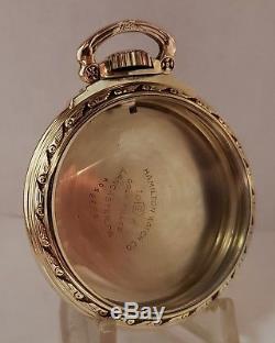Beautiful Clean 16s yellow Gold Filled Hamilton railroad Pocket Watch Case