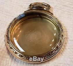 Beautiful Clean 16s yellow Gold Filled Hamilton railroad Pocket Watch Case