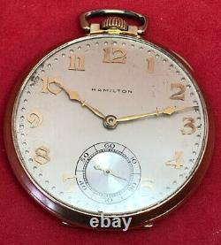 C. 1932 Hamilton Grade 400 12s Pocket Watch 14k Gold Filled Case Only 2300 Made