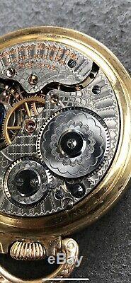 Circa 1920s Hamilton Railroad 21 Jewel 10k Gold Engraved Pocket Watch
