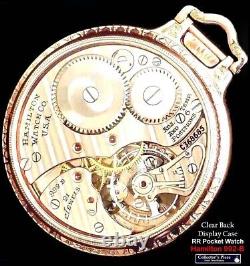 Display Back Gold Plated Pocket watch Hamilton Hamilton 992-B Railway Special