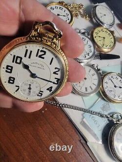 Display Back Gold Plated Pocket watch Hamilton Hamilton 992-B Railway Special