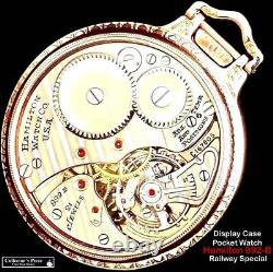 Display Back Gold Plated Railroad Pocket Watch Hamilton 992-B Railway Special