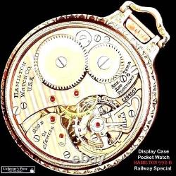 Display Back Gold Plated Railroad Pocket Watch Hamilton 992-B Railway Special