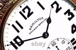 Display Back Gold Plated Railroad Pocket Watch Hamilton 992-B Railway Special