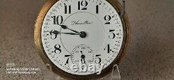 EXCEPTIONAL 1924 HAMILTON 940 21j MONTGOMERY DIAL RR 18S POCKETWATCHKEEPS TIME