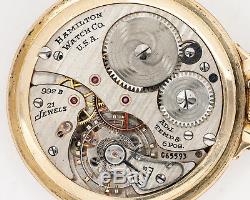 Early Hamilton 992B Pocketwatch withRailway Special Dial Bar over Crown Case